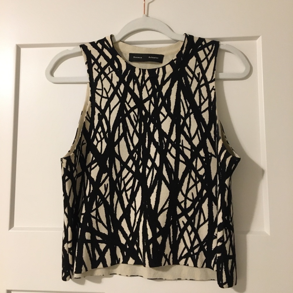Proenza Schouler black and cream crop top